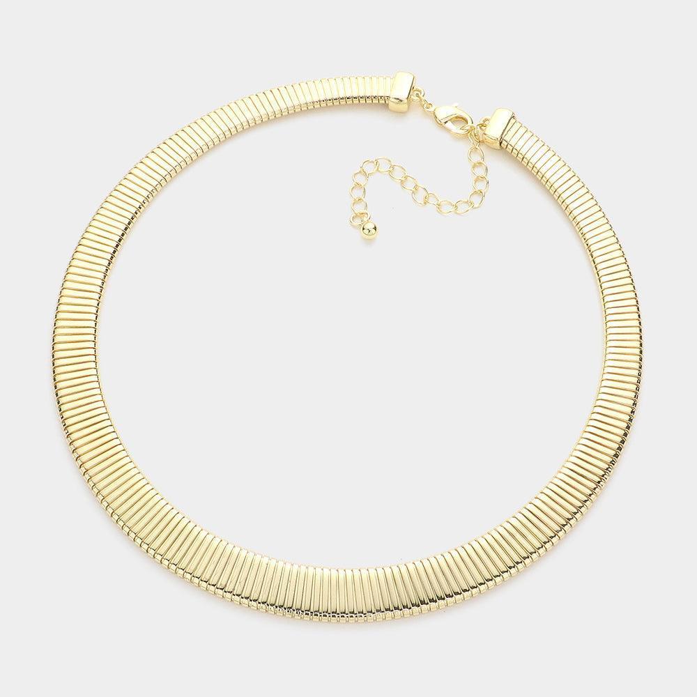Gold Metal Collar Necklace - Jewelry Store by Erik Rayo