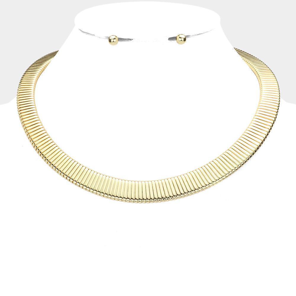 Gold Metal Collar Necklace - Jewelry Store by Erik Rayo