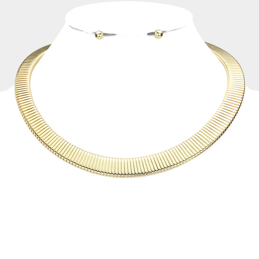 Gold Metal Collar Necklace