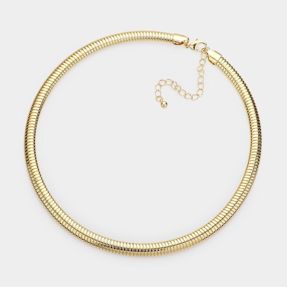 Gold Plain Metal Necklace - Jewelry Store by Erik Rayo