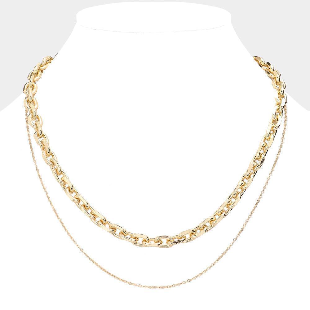 Gold Double Layered Chain Necklace - Jewelry Store by Erik Rayo
