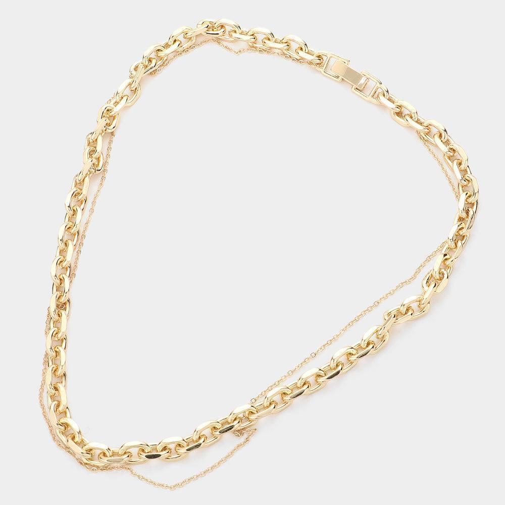 Gold Double Layered Chain Necklace - Jewelry Store by Erik Rayo