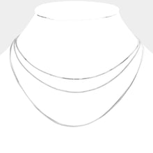 Load image into Gallery viewer, Triple Layered Metal Chain Bib Necklace
