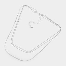 Load image into Gallery viewer, Triple Layered Metal Chain Bib Necklace
