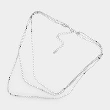 Load image into Gallery viewer, Triple Layered Metal Chain Bib Necklace
