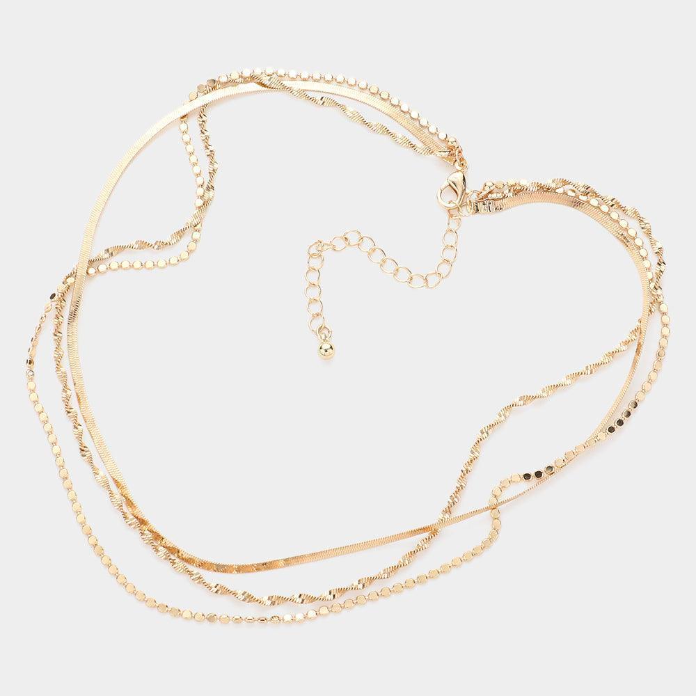 Gold Metal Layered Necklace - Jewelry Store by Erik Rayo