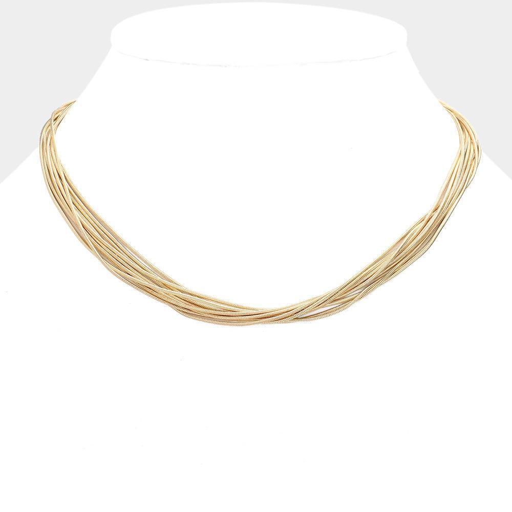 Gold Metal Chain Multi Layered Necklace - Jewelry Store by Erik Rayo