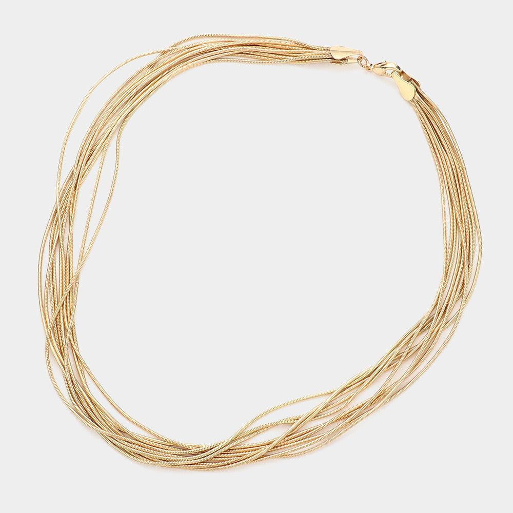 Gold Metal Chain Multi Layered Necklace - Jewelry Store by Erik Rayo