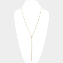 Load image into Gallery viewer, Gold Metal Chain Knot Y Necklace
