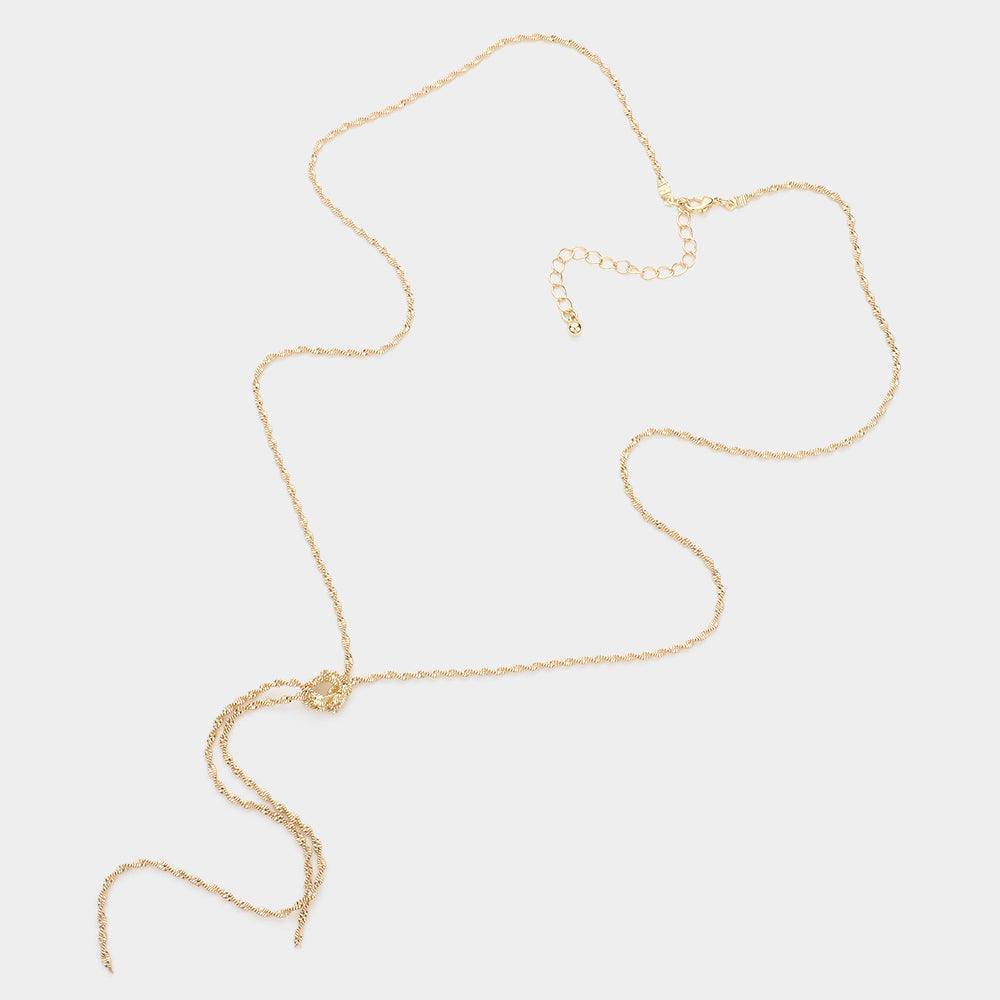 Gold Metal Chain Knot Y Necklace - Jewelry Store by Erik Rayo