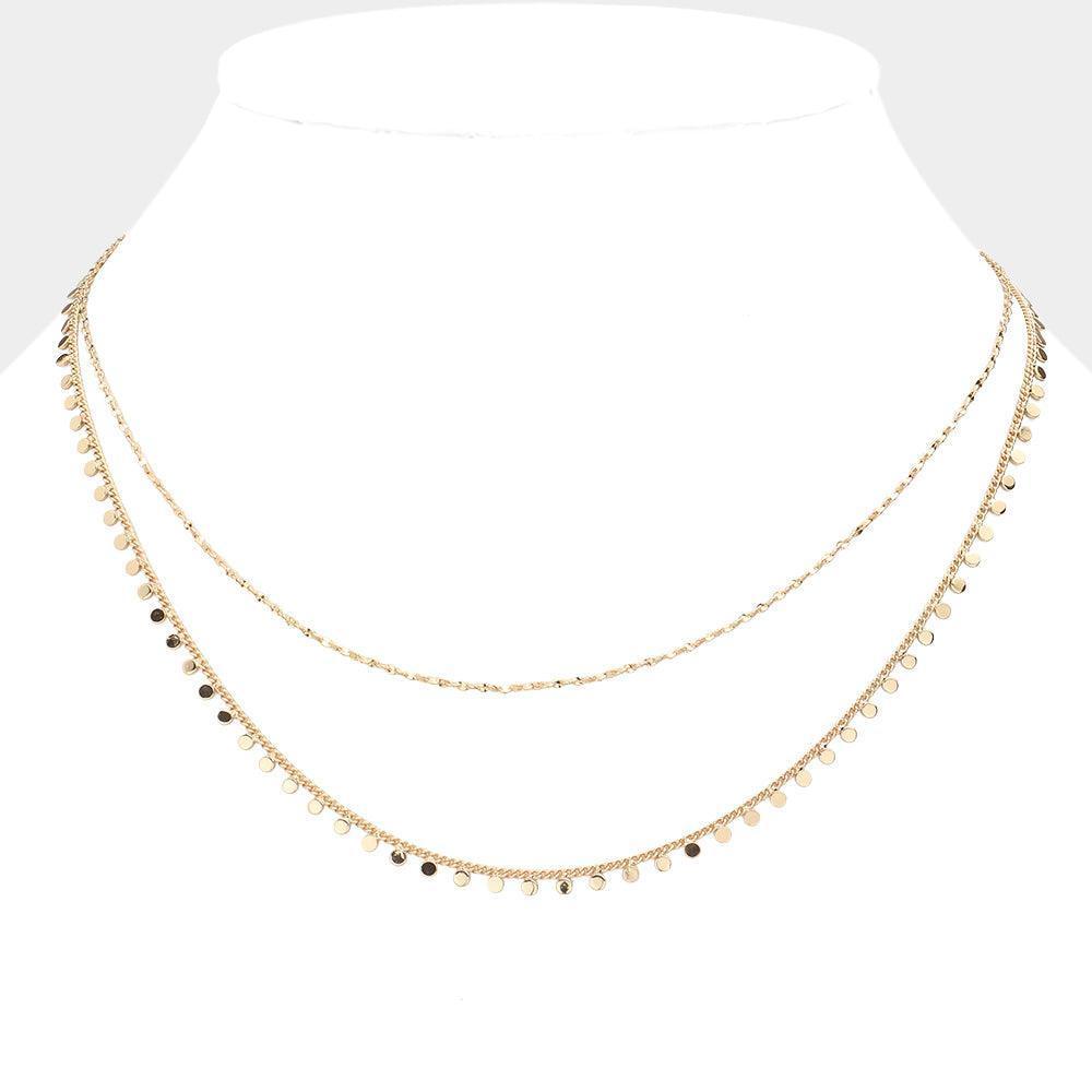 Gold Double Layered Metal Bubble Chain Necklace - Jewelry Store by Erik Rayo