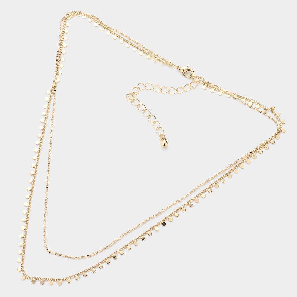 Gold Double Layered Metal Bubble Chain Necklace - Jewelry Store by Erik Rayo