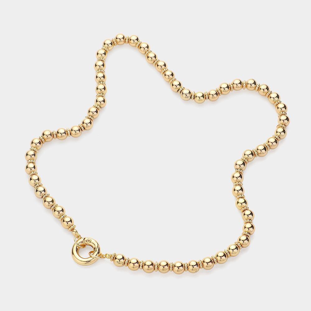 Gold Metal Ball Chain Hinged Necklace - Jewelry Store by Erik Rayo
