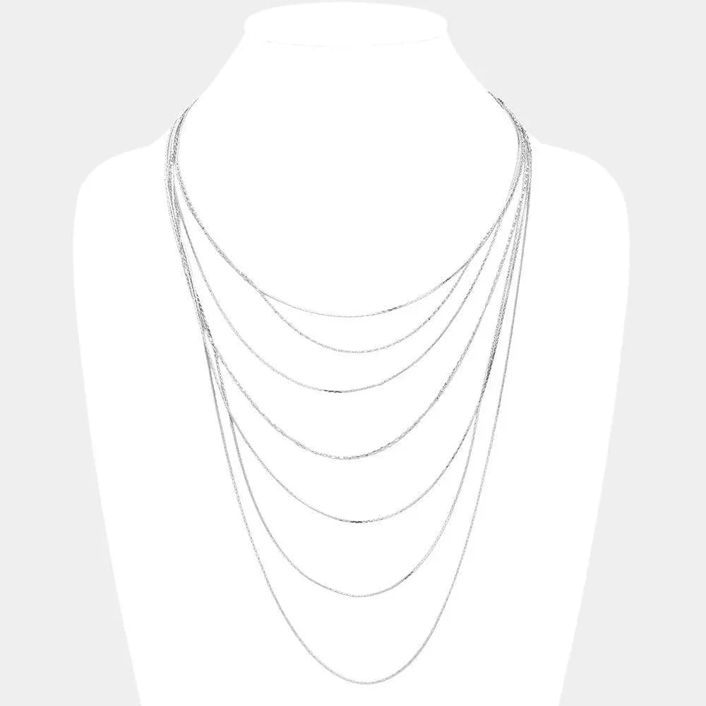 Metal Chain Multi Layered Bib Necklace - Jewelry Store by Erik Rayo