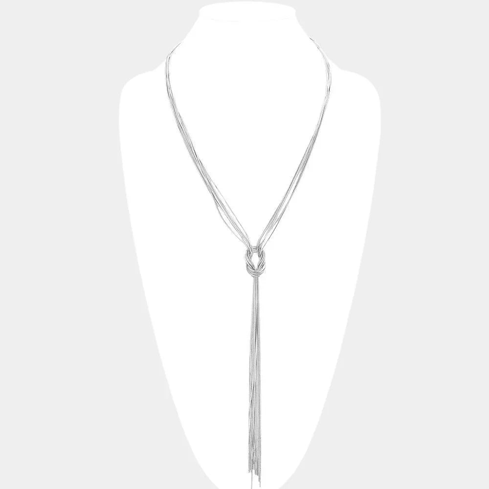 Metal Chain Knot Y Necklace - Jewelry Store by Erik Rayo