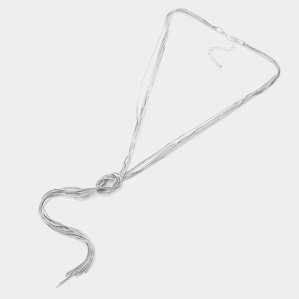 Metal Chain Knot Y Necklace - Jewelry Store by Erik Rayo