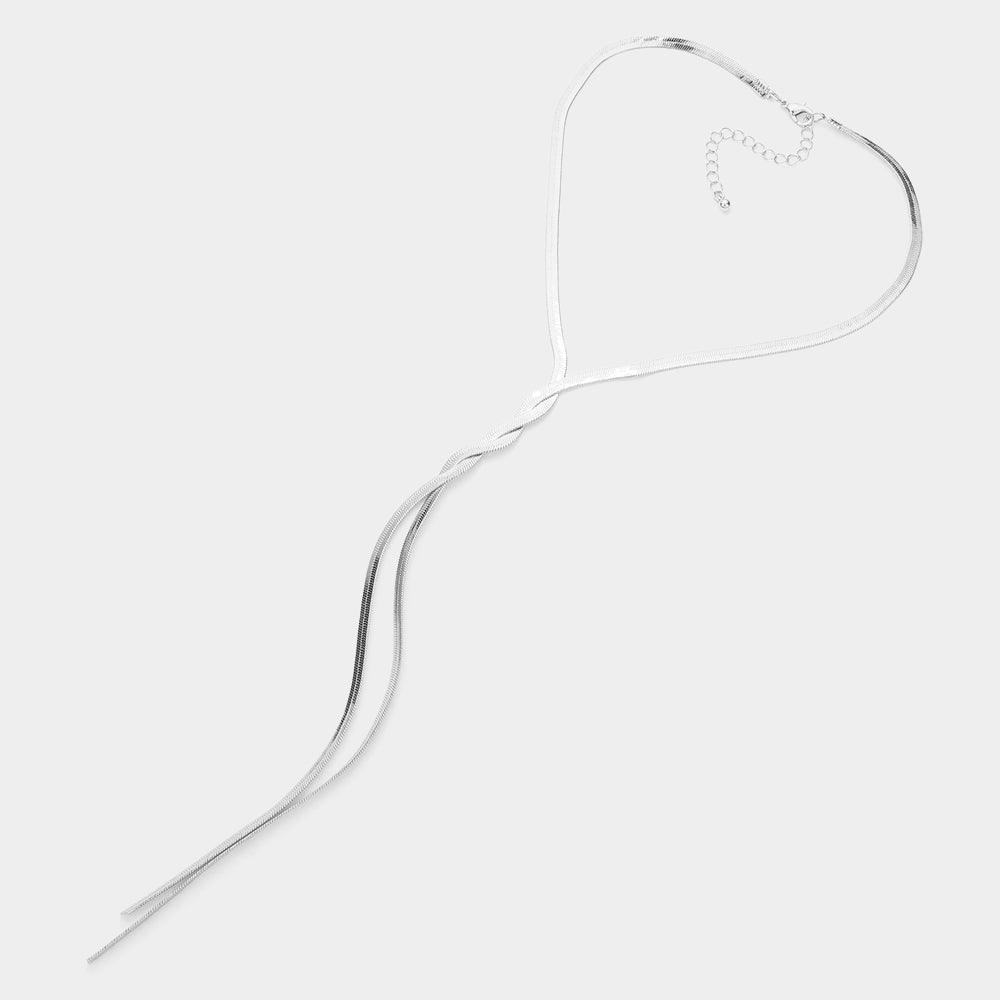 Braided Metal Chain Y Necklace - Jewelry Store by Erik Rayo