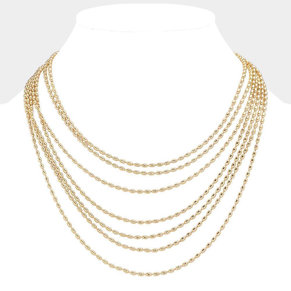 Gold SECET BOX_ Multi Layered Bubble Chain Necklace - Jewelry Store by Erik Rayo