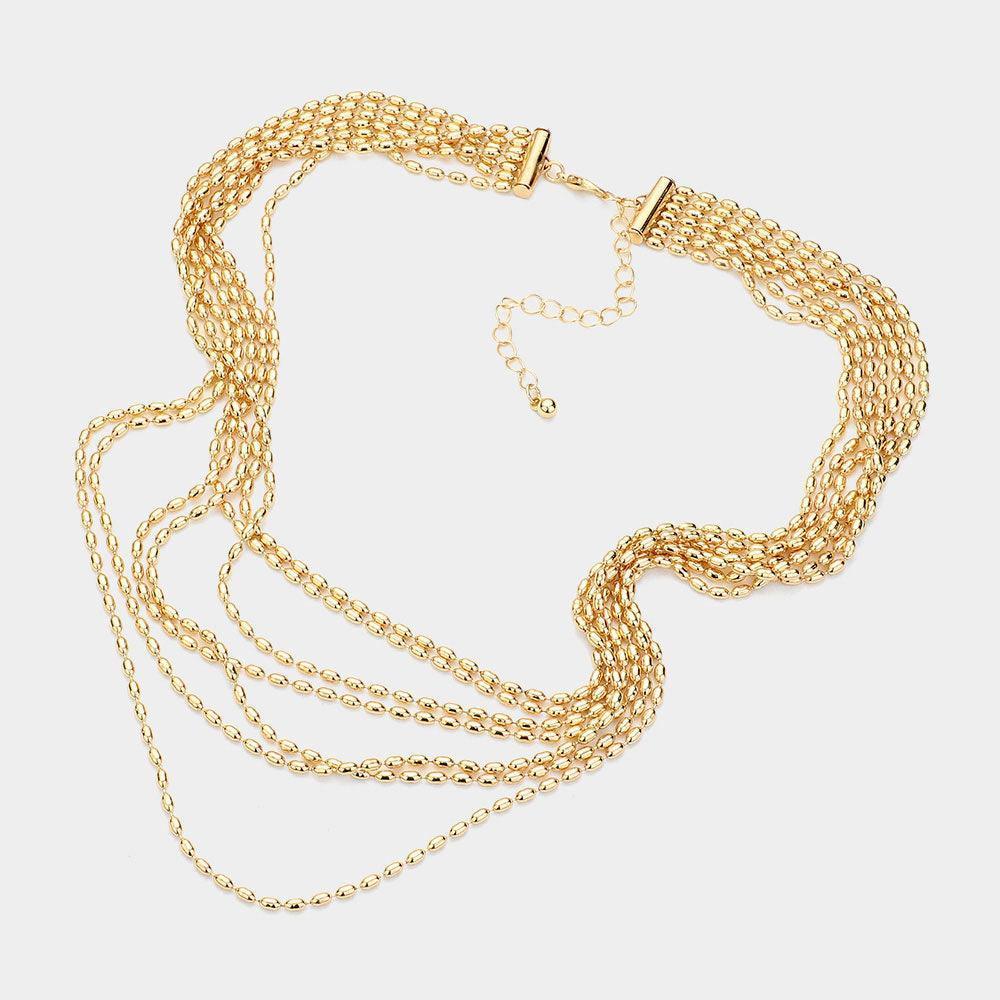 Gold SECET BOX_ Multi Layered Bubble Chain Necklace - Jewelry Store by Erik Rayo