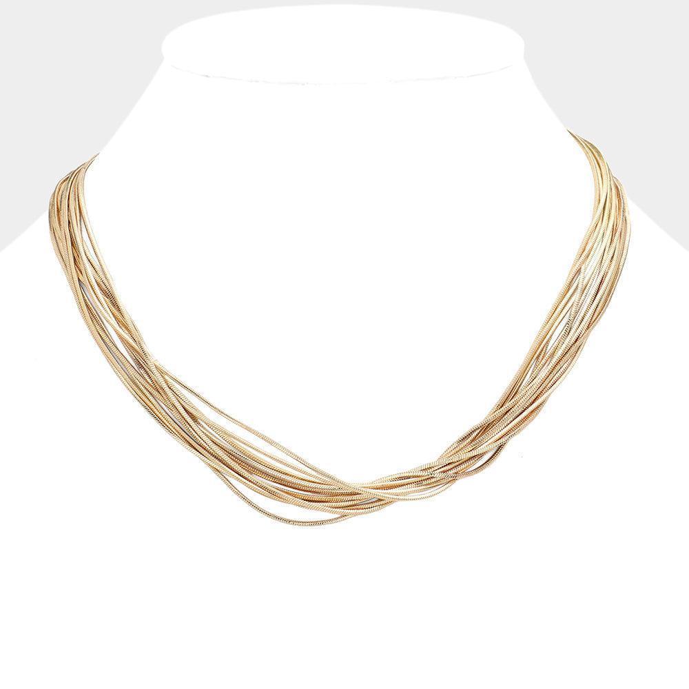 Gold Metal Chain Multi Layered Necklace - Jewelry Store by Erik Rayo