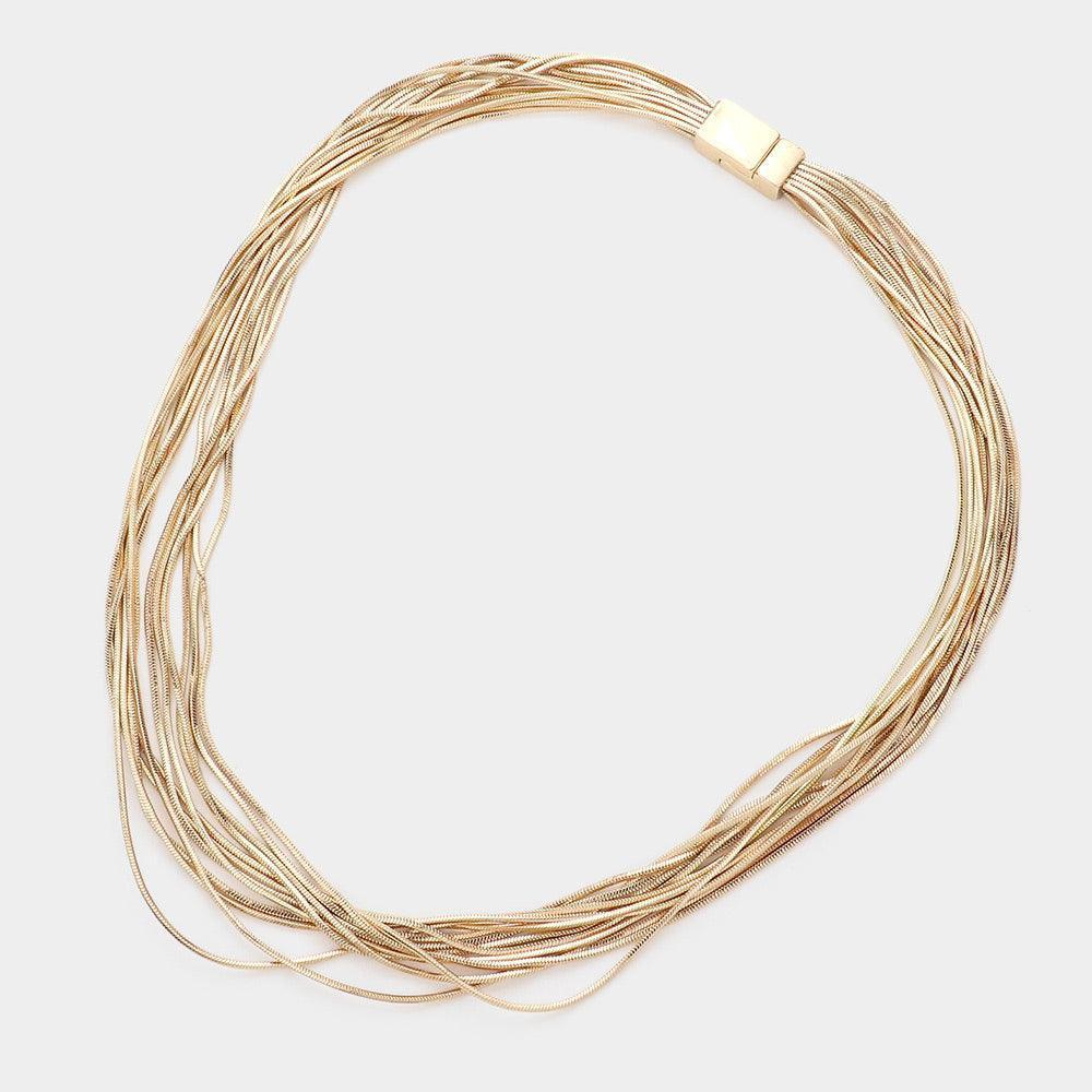 Gold Metal Chain Multi Layered Necklace - Jewelry Store by Erik Rayo