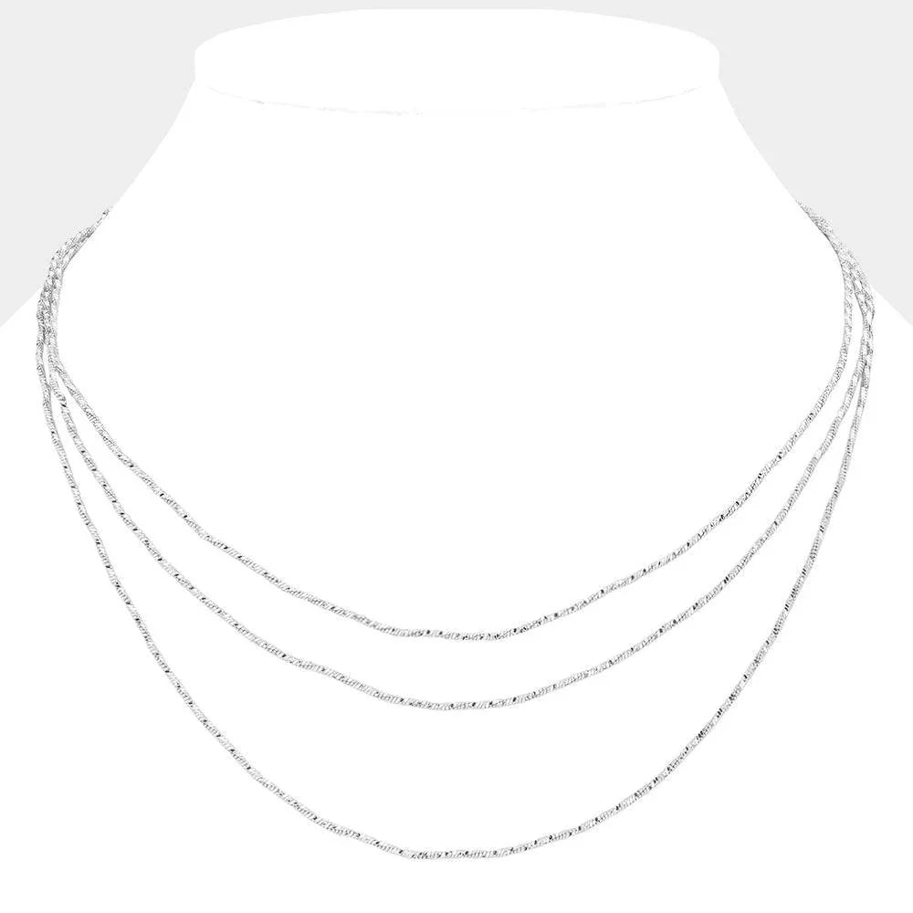 Triple Layered Brass Chain Necklace - Jewelry Store by Erik Rayo
