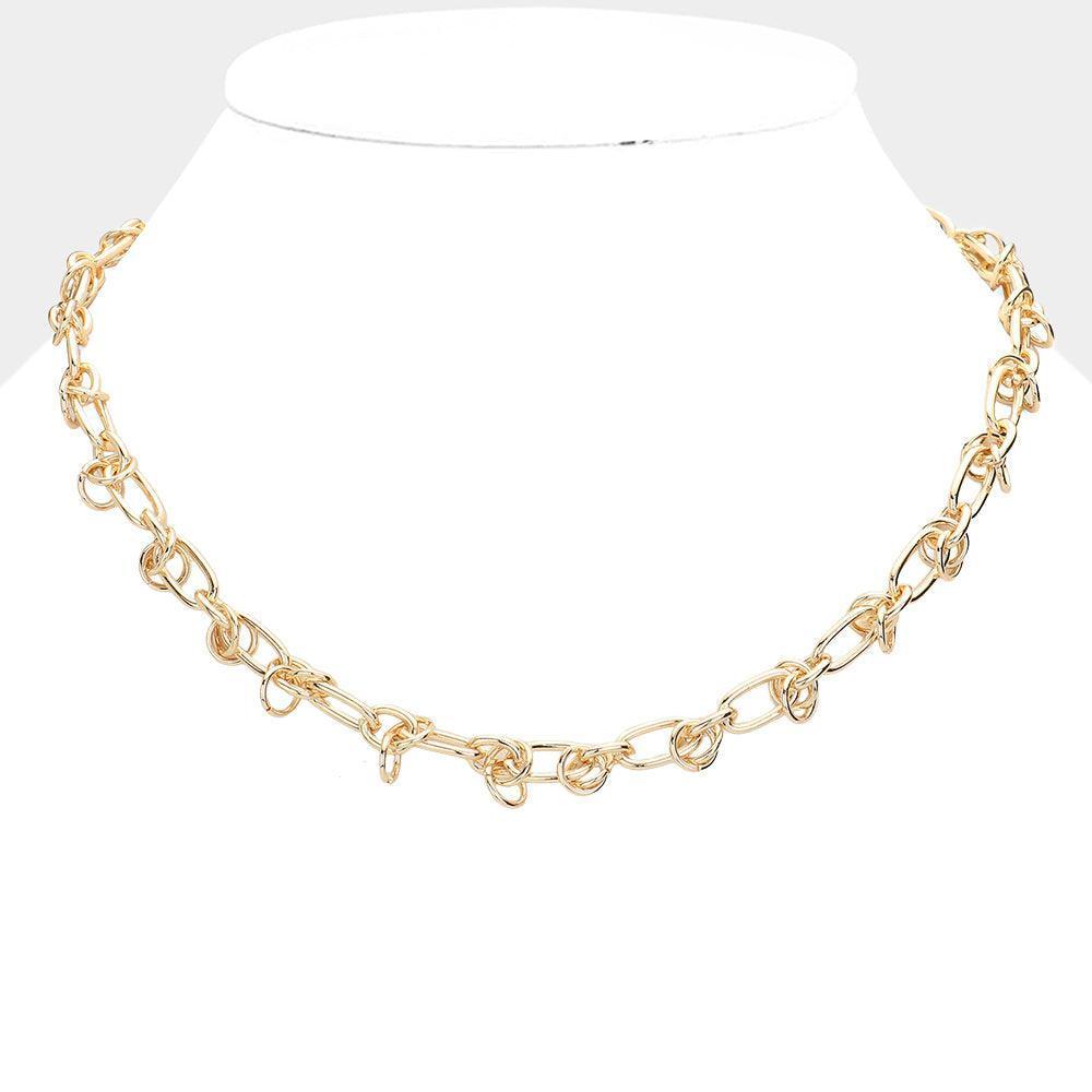 Gold Brass Abstract Chain Necklace - Jewelry Store by Erik Rayo