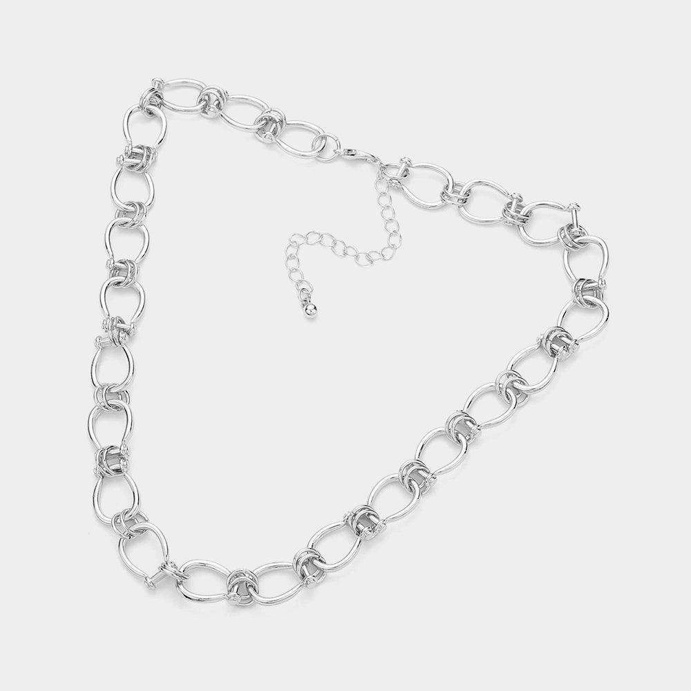 Brass Metal Horseshoe Link Necklace - Jewelry Store by Erik Rayo