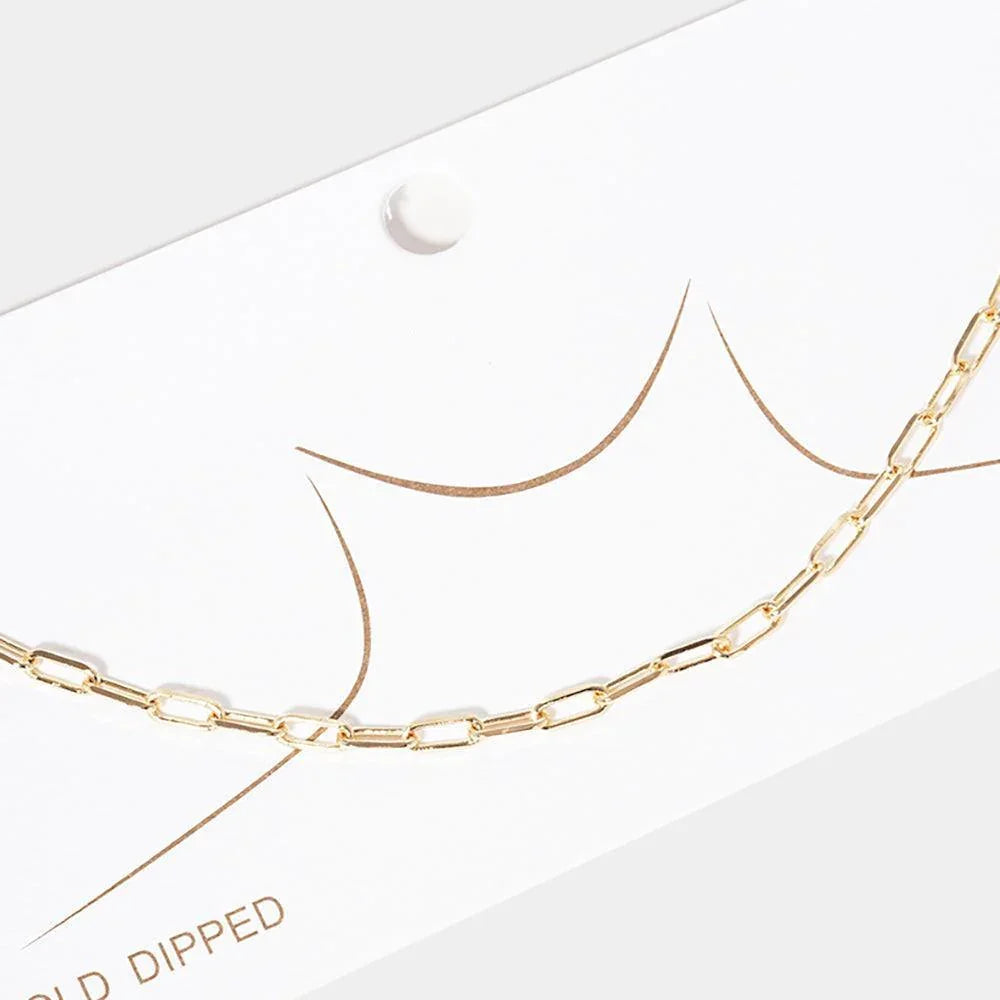 Gold Gold Dipped Brass Metal Chain Link Necklace - Jewelry Store by Erik Rayo