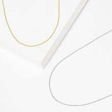 Load image into Gallery viewer, Gold White Gold Dipped Skinny Bubble Chain Metal Necklace
