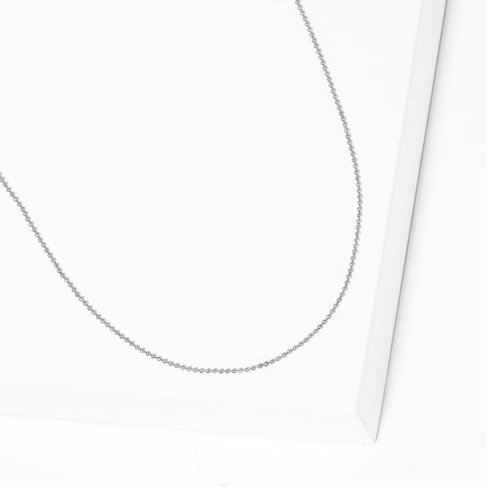 Gold White Gold Dipped Skinny Bubble Chain Metal Necklace