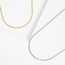 Load image into Gallery viewer, Gold White Gold Dipped Rope Chain Metal Necklace
