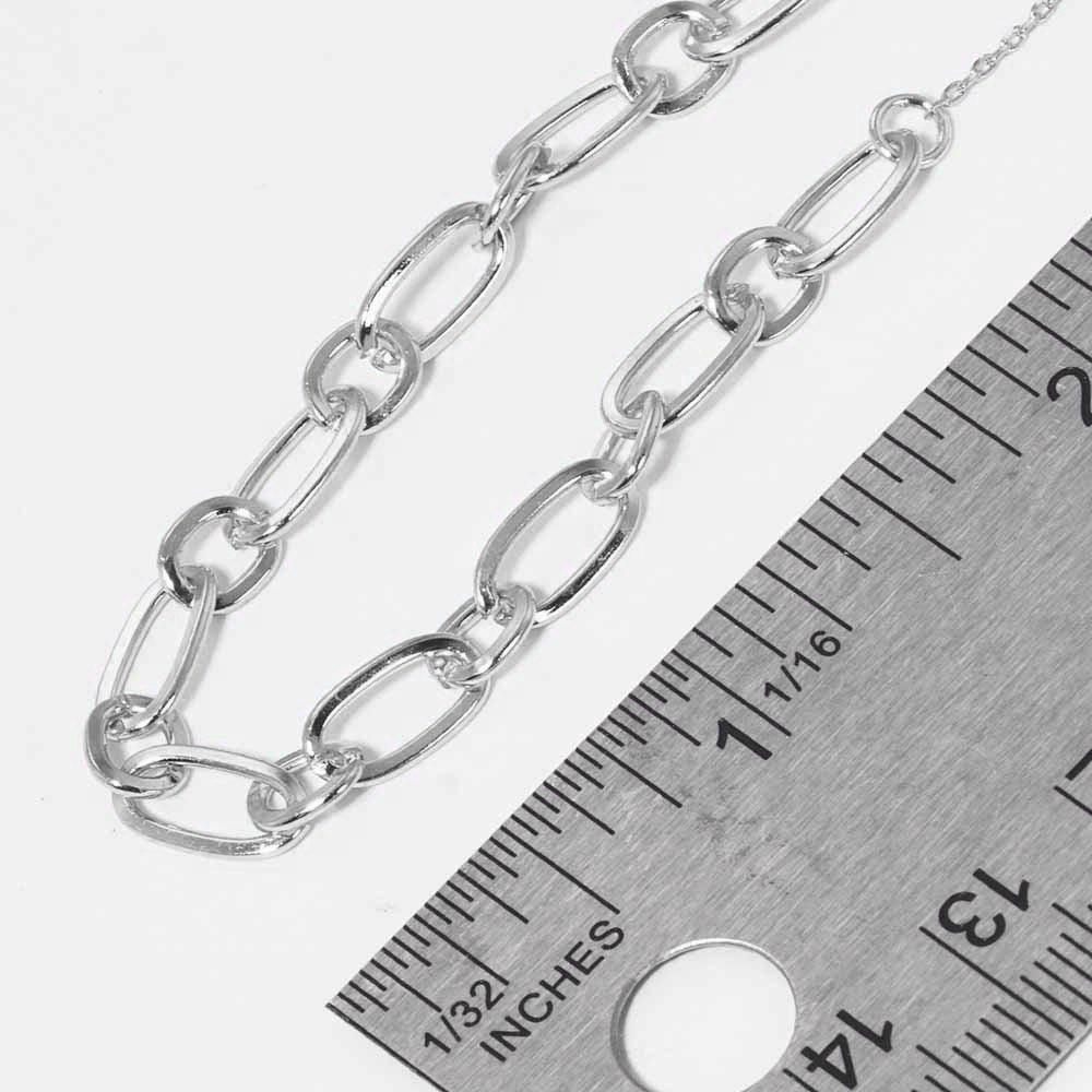 Gold White Gold Dipped Open Metal Oval Link Necklace - Jewelry Store by Erik Rayo