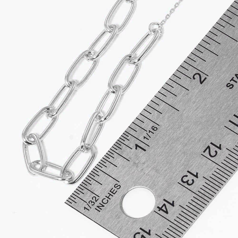 Gold White Gold Dipped Open Metal Oval Link Necklace - Jewelry Store by Erik Rayo