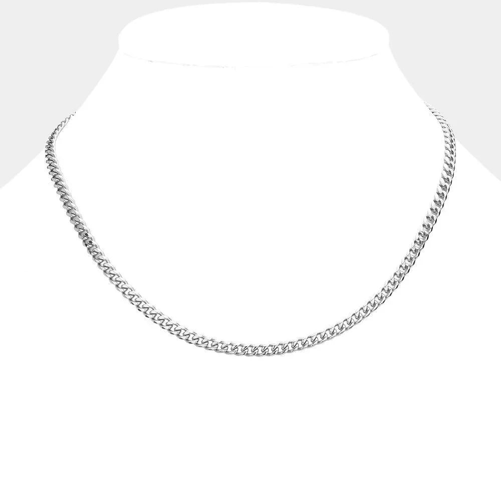6 Diamond Cut Stainless Steel 16 Inch 4mm Cuban Metal Chain Necklace - Jewelry Store by Erik Rayo