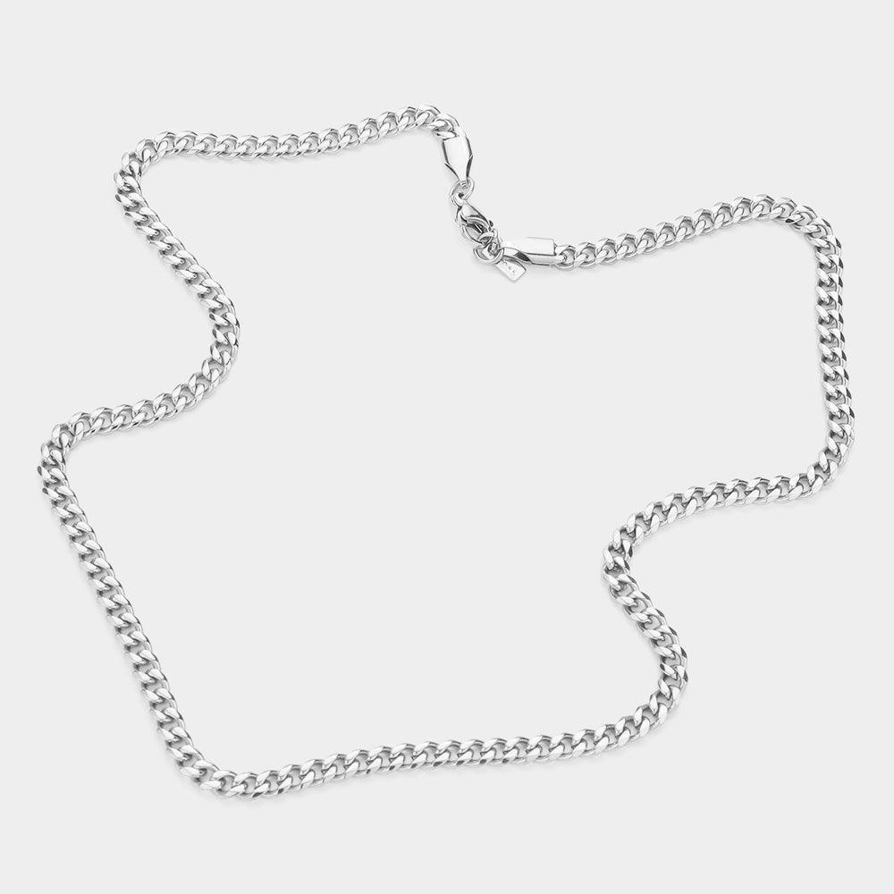 6 Diamond Cut Stainless Steel 16 Inch 4mm Cuban Metal Chain Necklace - Jewelry Store by Erik Rayo