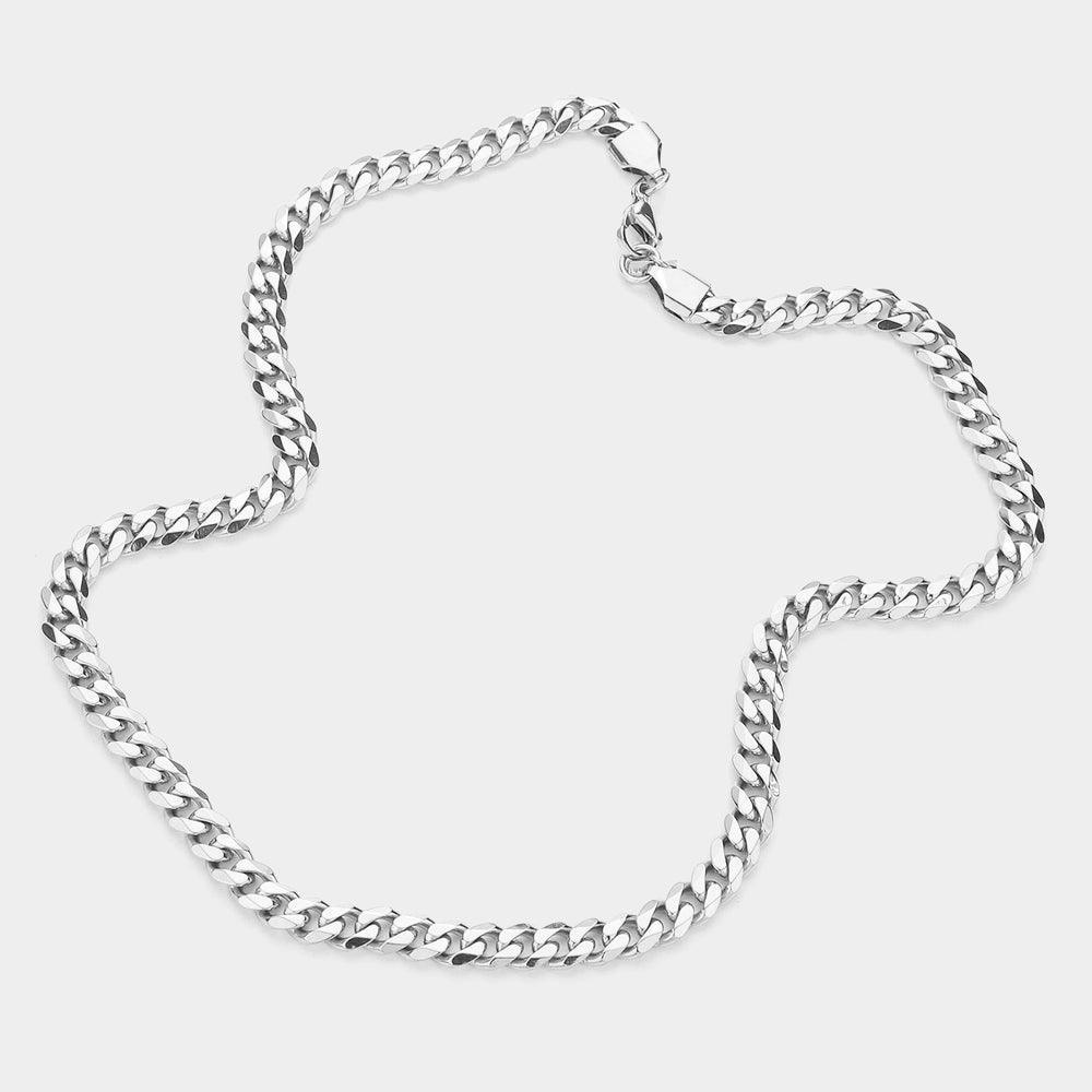 6 Diamond Cut Stainless Steel 16 Inch 6.2mm Cuban Metal Chain Necklace - Jewelry Store by Erik Rayo