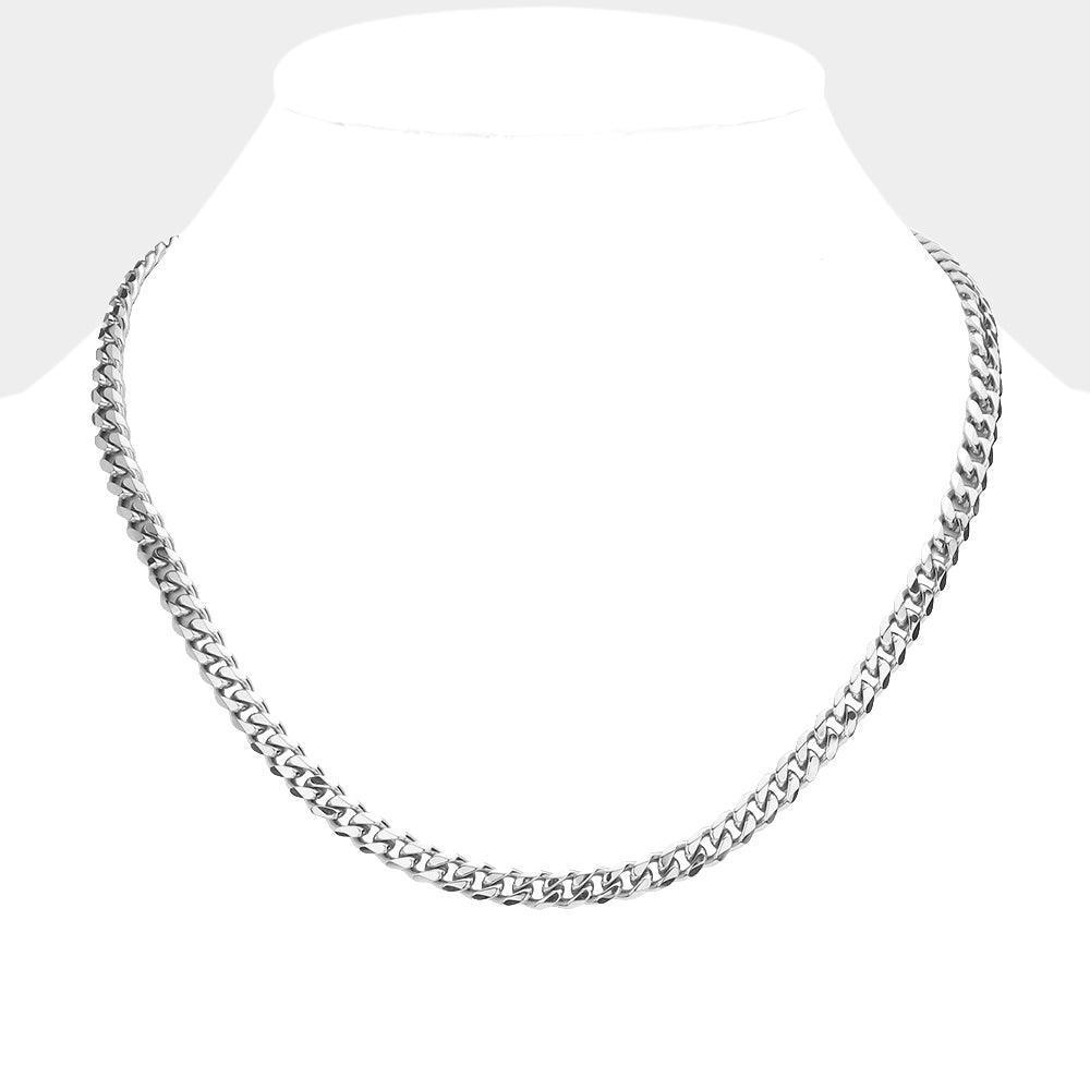 6 Diamond Cut Stainless Steel 18 Inch 6.2mm Cuban Metal Chain Necklace - Jewelry Store by Erik Rayo