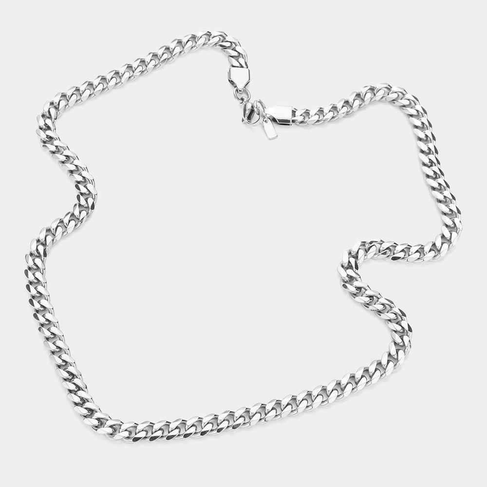 6 Diamond Cut Stainless Steel 18 Inch 6.2mm Cuban Metal Chain Necklace - Jewelry Store by Erik Rayo