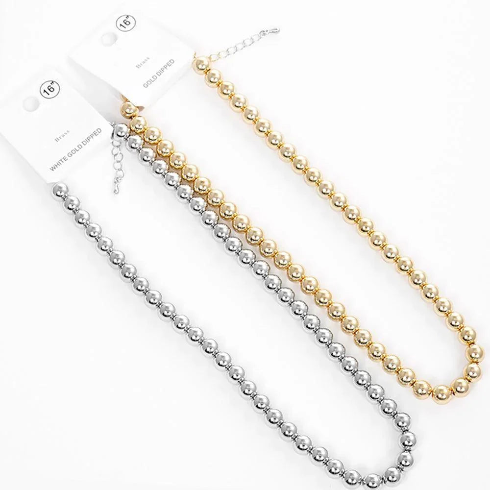 Gold White Gold Dipped Ball Chain Necklace - Jewelry Store by Erik Rayo
