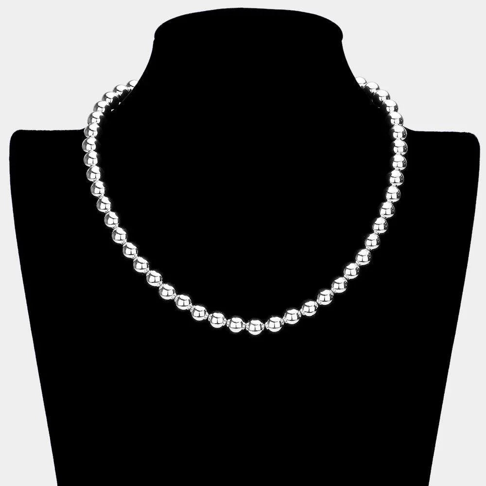 Gold White Gold Dipped Ball Chain Necklace - Jewelry Store by Erik Rayo