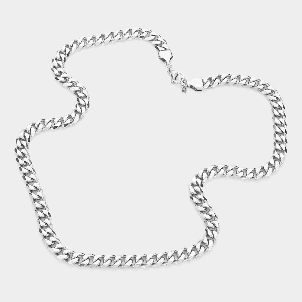6 Diamond Cut Stainless Steel 20 Inch 8mm Cuban Metal Chain Necklace - Jewelry Store by Erik Rayo
