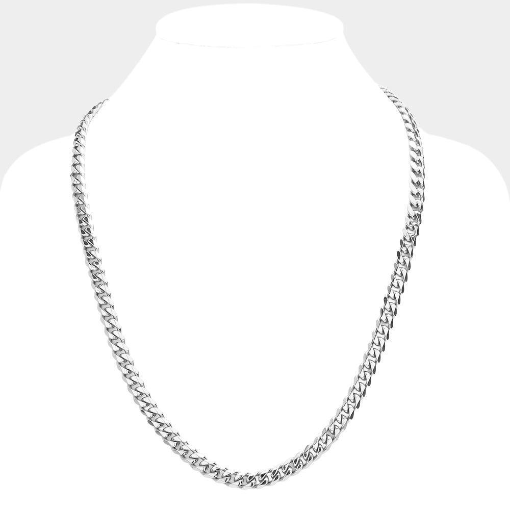 6 Diamond Cut Stainless Steel 24 Inch 8mm Cuban Metal Chain Necklace - Jewelry Store by Erik Rayo