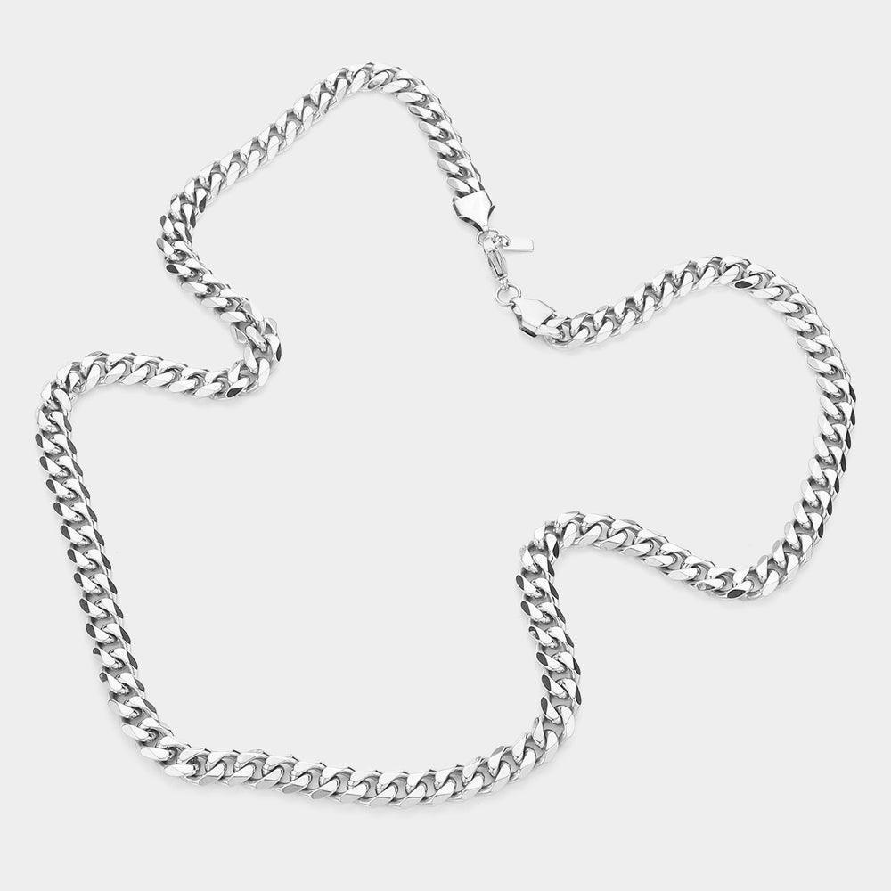 6 Diamond Cut Stainless Steel 24 Inch 8mm Cuban Metal Chain Necklace - Jewelry Store by Erik Rayo