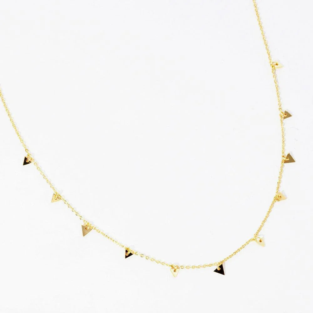Gold Gold Dipped Metal Triangle Station Necklace - Jewelry Store by Erik Rayo