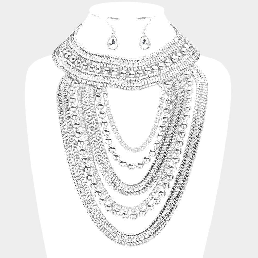 Draped Metal Statement Necklace - Jewelry Store by Erik Rayo