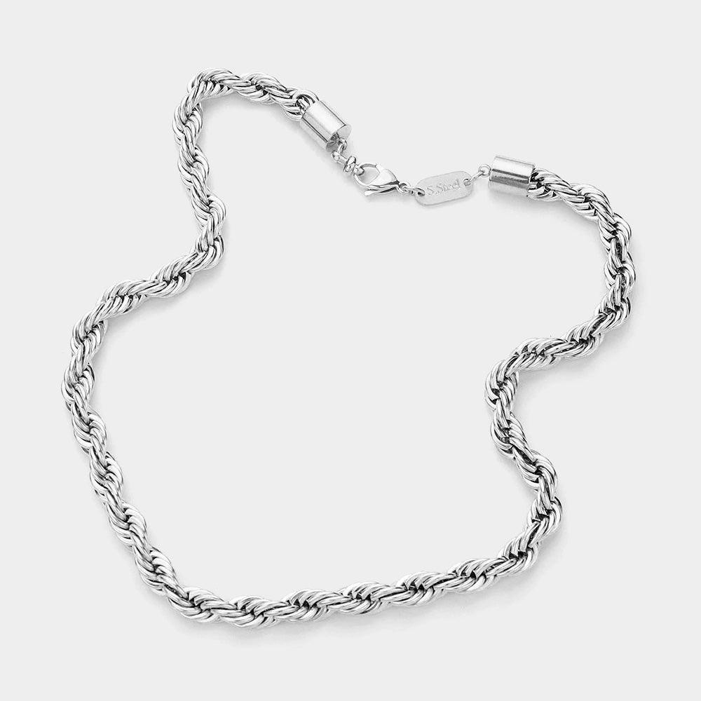 Stainless Steel 18 Inch 8mm Rope Chain Necklace - Jewelry Store by Erik Rayo