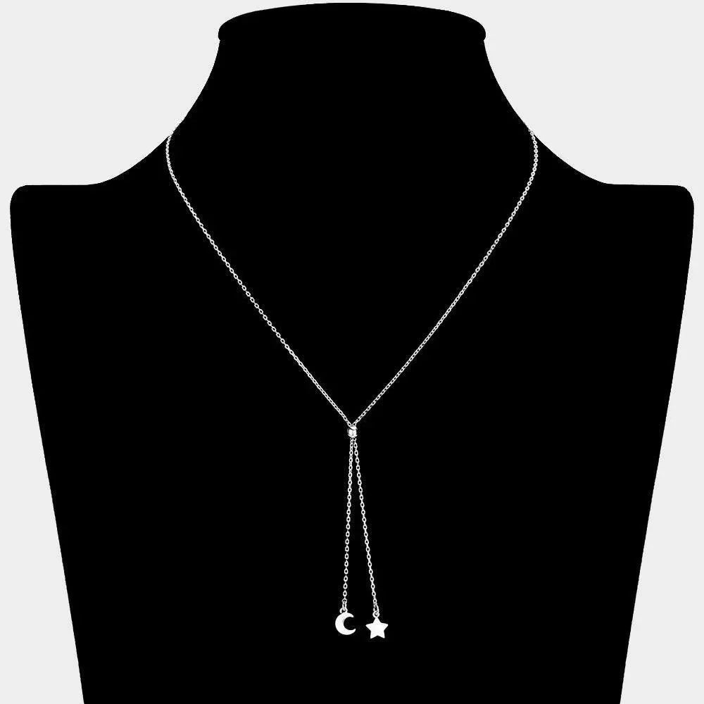 Brass Metal Star Crescent Pointed Necklace - Jewelry Store by Erik Rayo