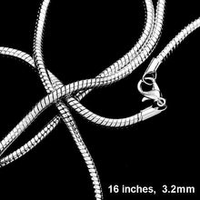 Load image into Gallery viewer, Silver 16 INCH, 3.2mm-Gold Plated Snake Chain Metal Necklace
