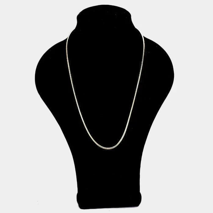 Gold 24 INCH, 3.2mm-Gold Plated Snake Chain Metal Necklace - Jewelry Store by Erik Rayo
